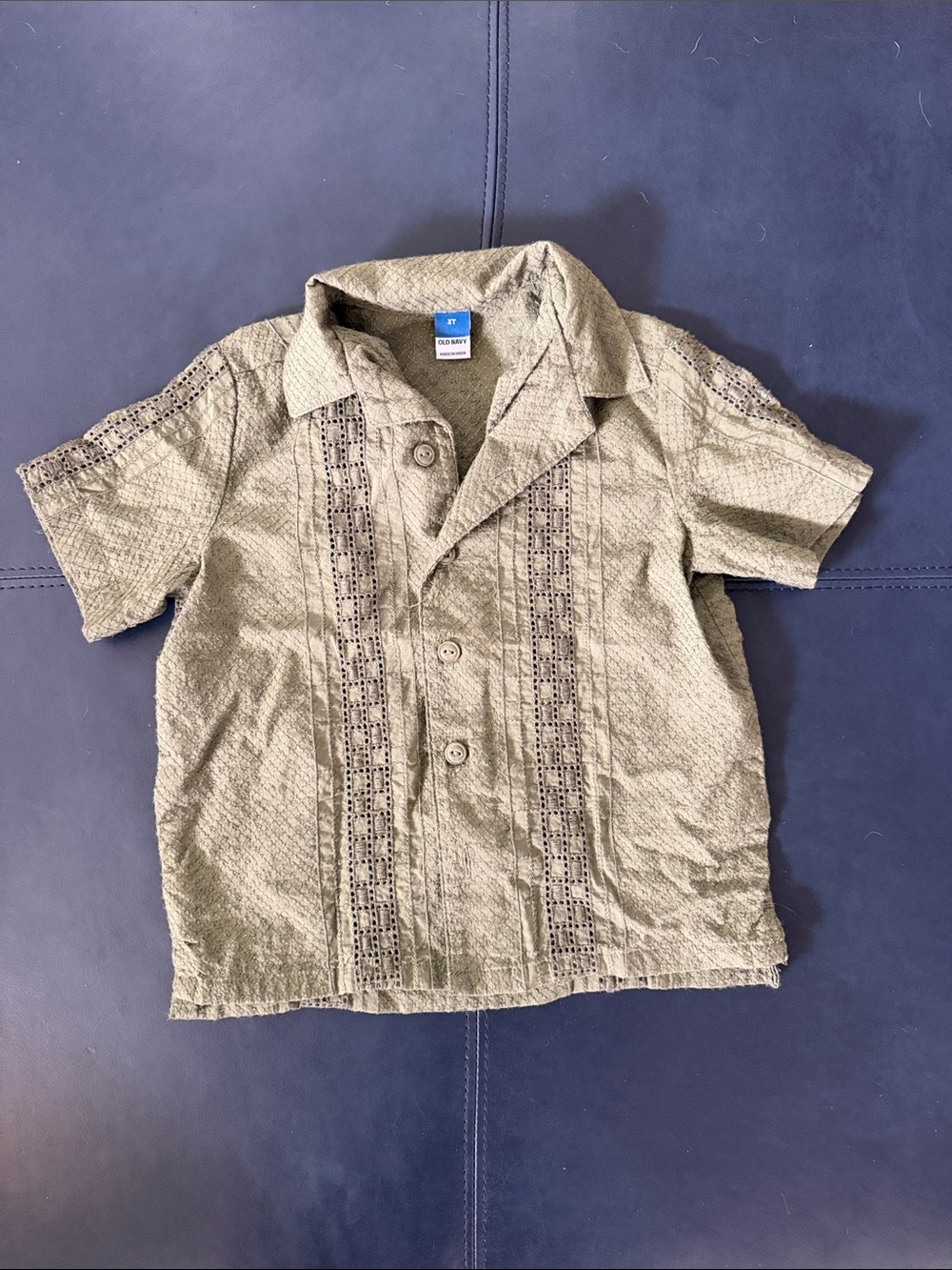 Old Navy Olive Green Short-Sleeve Button Front Shirt
